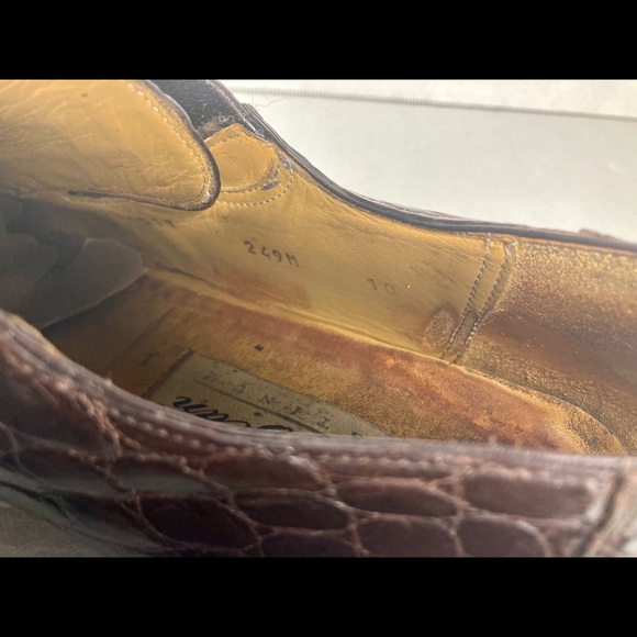 Mezlan Platinum Brown Genuine Crocodile Dress Shoe - Picture 5 of 9